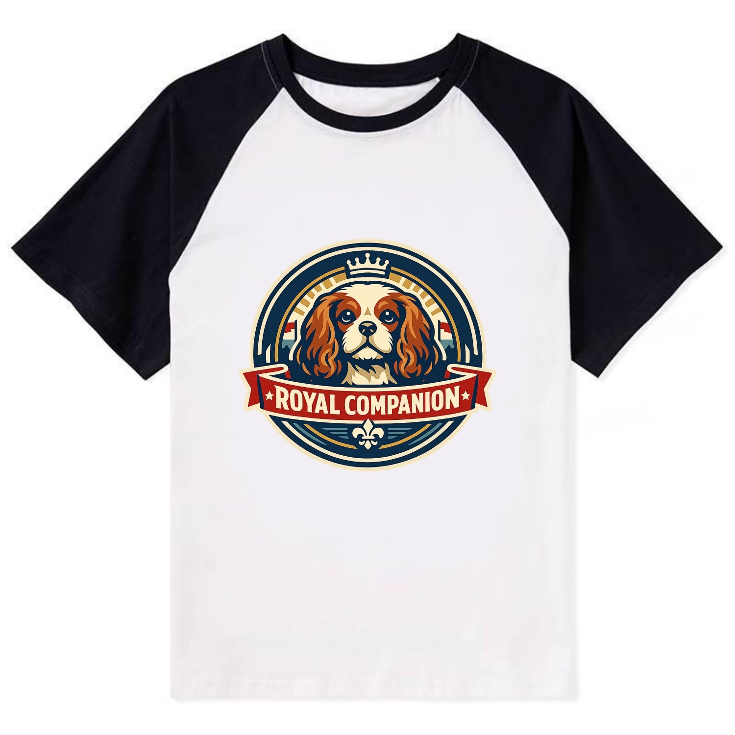 Royal Companion Emblem - Contrast Raglan T-shirt - Black