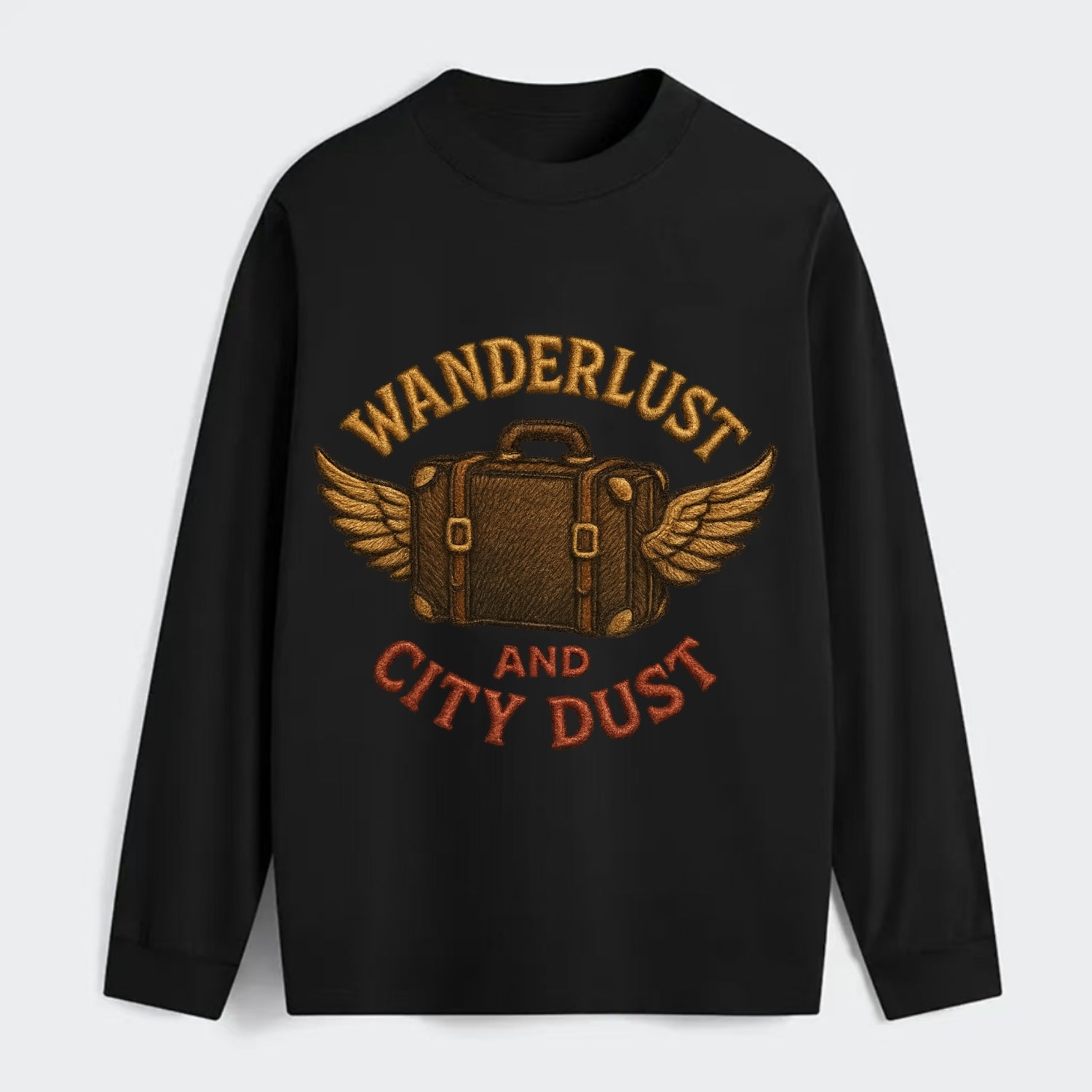 Wanderlust And City Dust  - Classic Long Sleeve Shirt - Black
