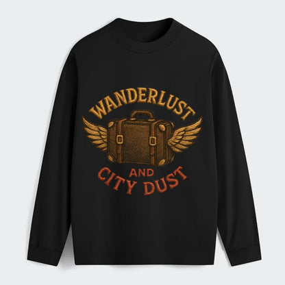 Wanderlust And City Dust  - Classic Long Sleeve Shirt - Black