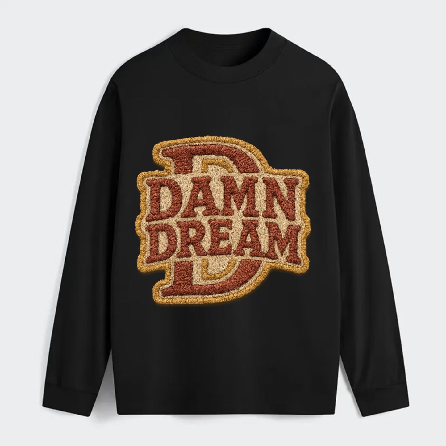 DAMN;DREAM BIG Motivational White Cap - Classic Long Sleeve Shirt - Black