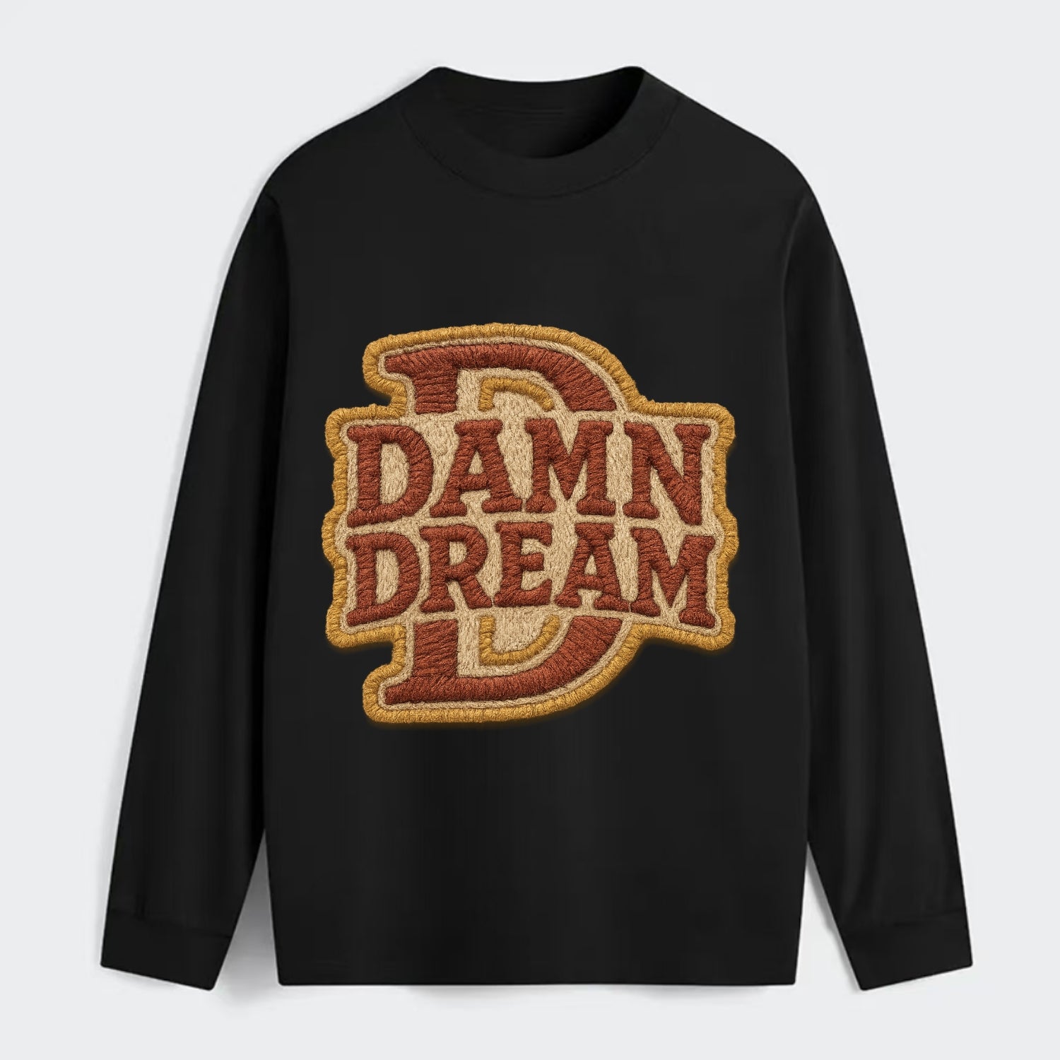 DAMN;DREAM BIG Motivational White Cap - Classic Long Sleeve Shirt - Black