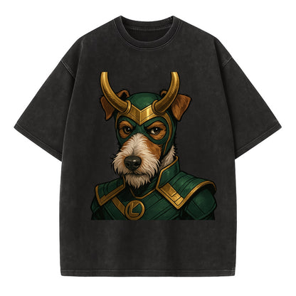 Fox Terrier Loki  - Vintage T-shirt - Black