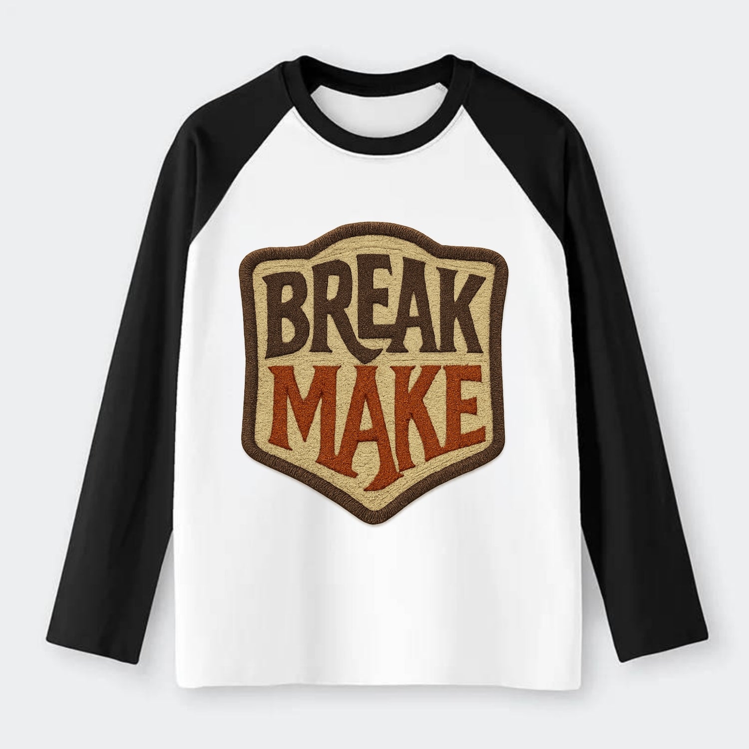 BREAK;MAKE THE RULES Rebel Red Snapback - Raglan Long Sleeve T-Shirt - Black