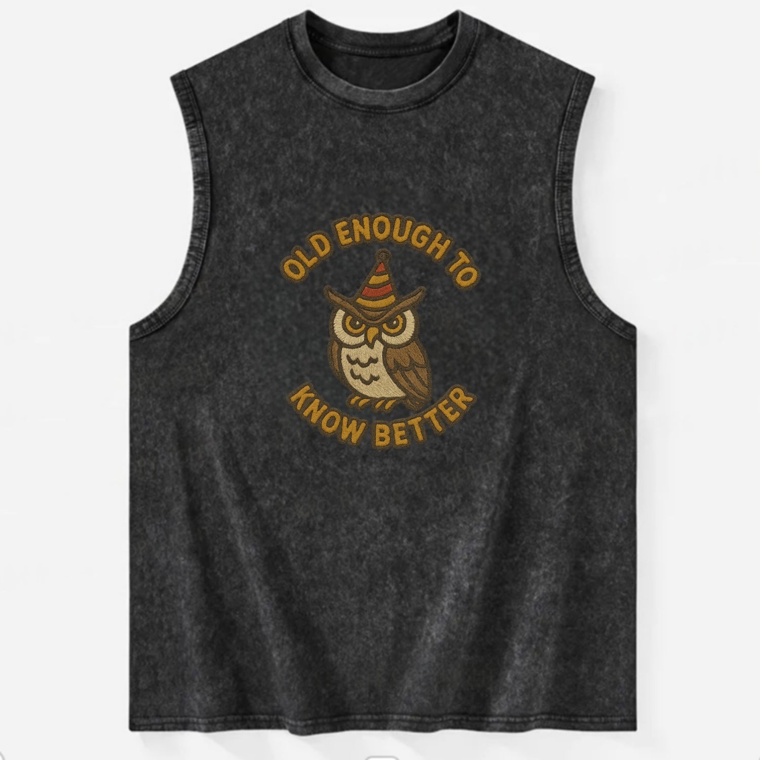 Old Enough To Know Better  - Vintage Washed Tank - Black
