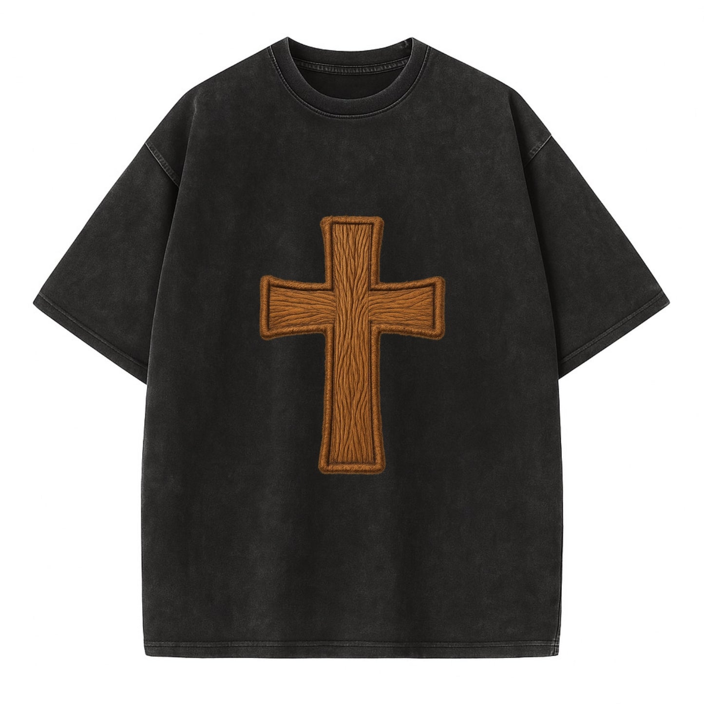 Carved Cross  - Vintage T-shirt - Black