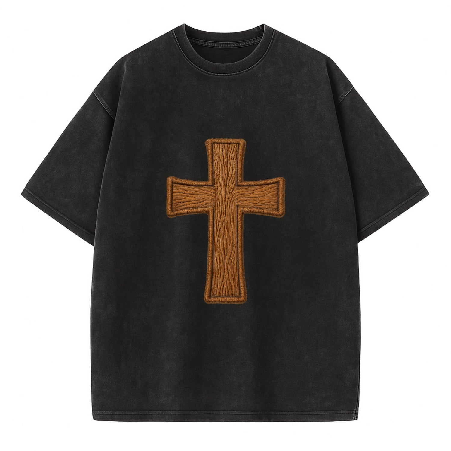 Carved Cross  - Vintage T-shirt - Black