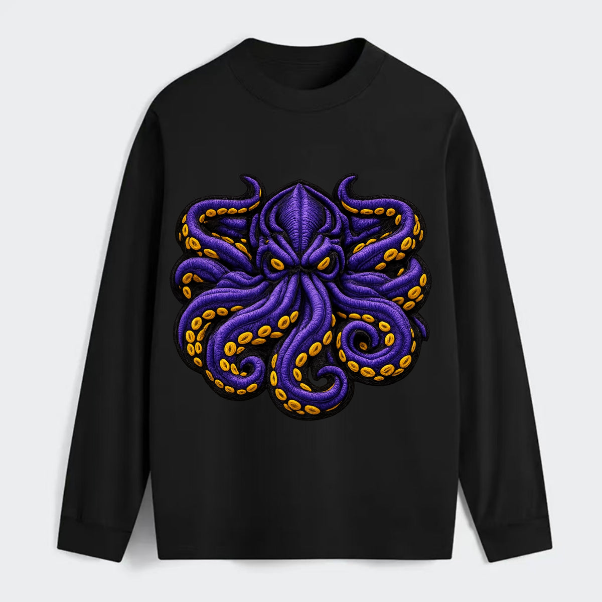 KRAKEN TENTACLES - sea monster in purple and black , deep sea - Classic Long Sleeve Shirt - Black
