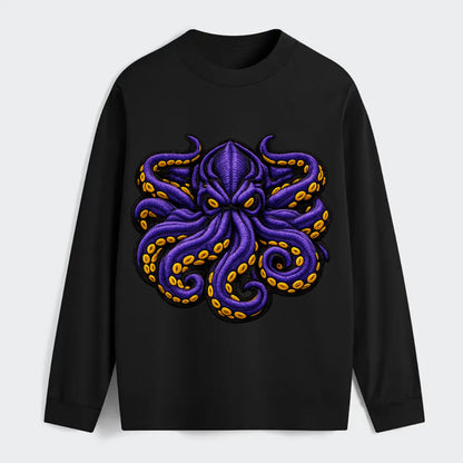 KRAKEN TENTACLES - sea monster in purple and black , deep sea - Classic Long Sleeve Shirt - Black