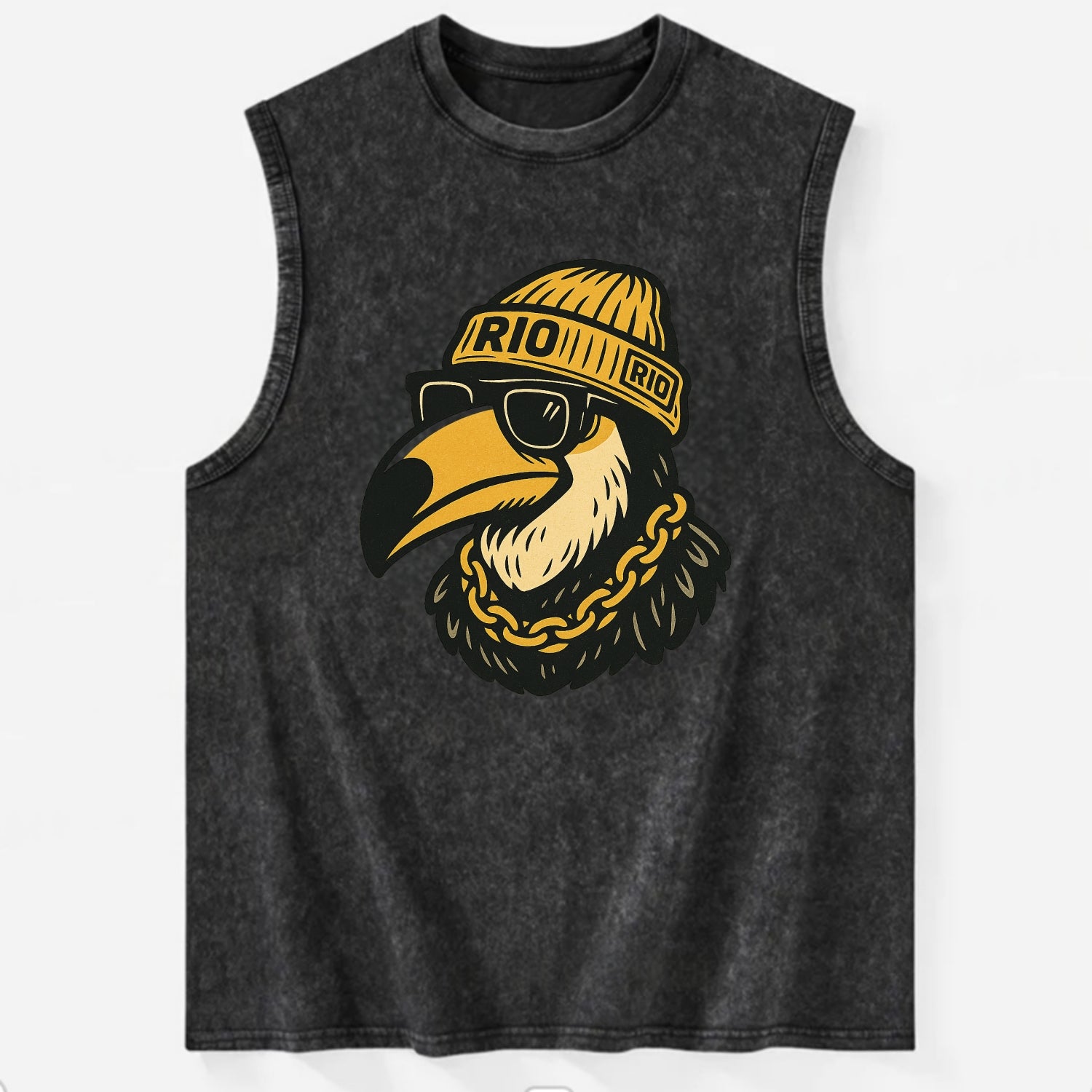 Rio Toucan - Vintage Washed Tank - Black