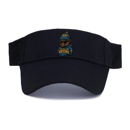 Los Angeles Bruin wearing UCLA beanie with script patch - Visor - Black