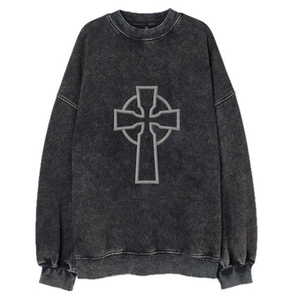 Iona Cross - Vintage Sweatshirt - Black