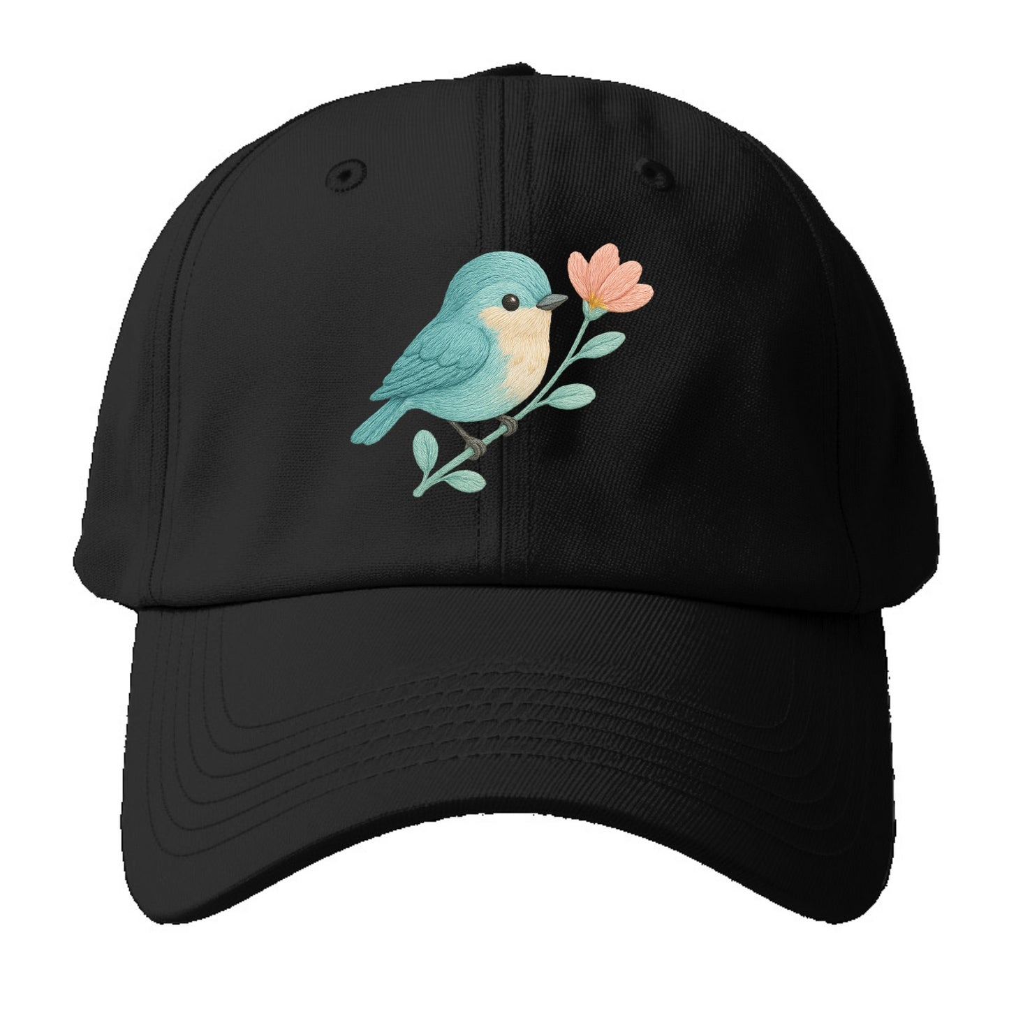 Aqua Chickadee - Baseball Cap - Black