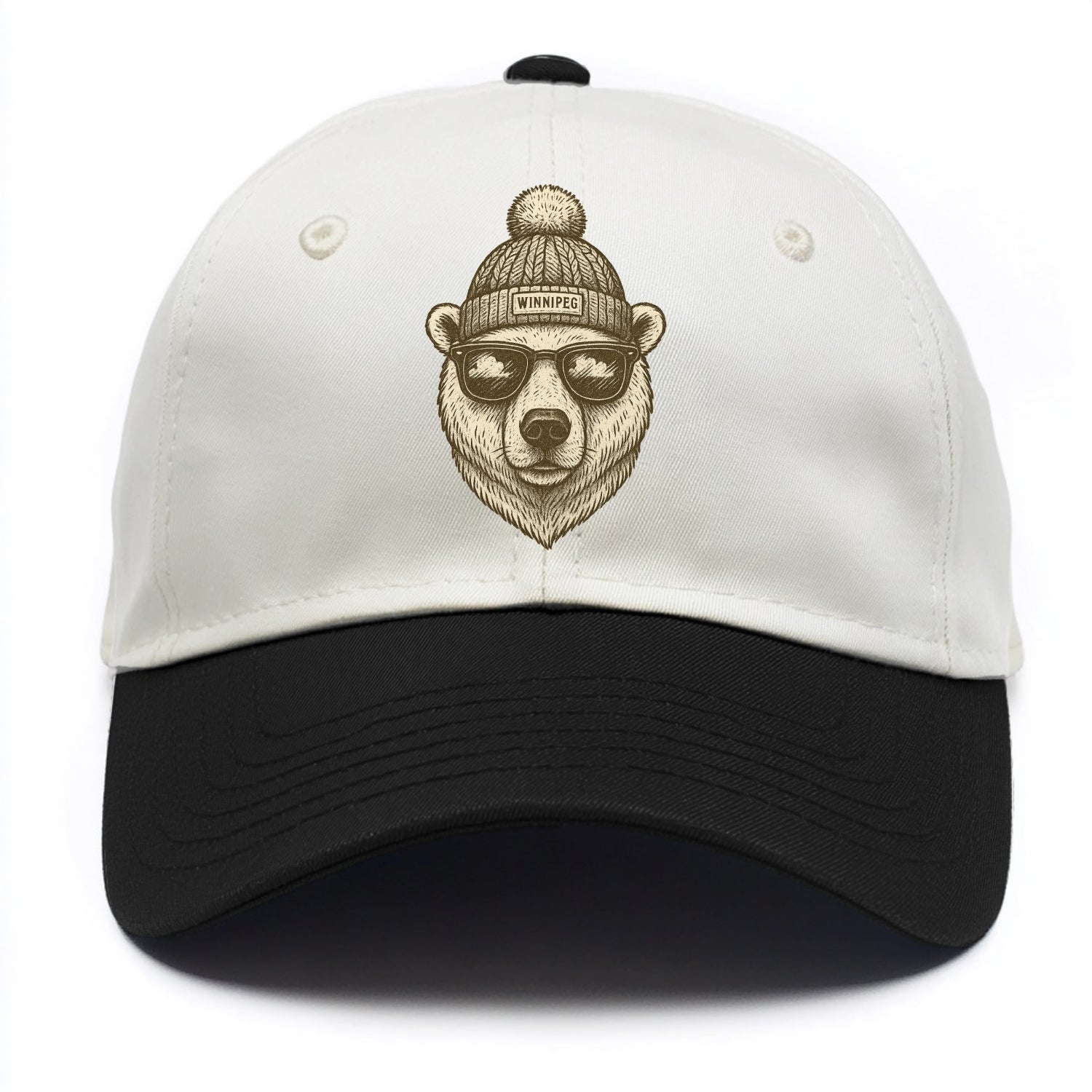 Winnipeg Polar Bear wearing Winnipeg bea - Two Tone Cap - Black