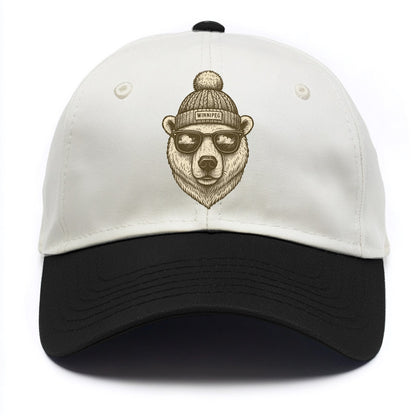 Winnipeg Polar Bear wearing Winnipeg bea - Two Tone Cap - Black