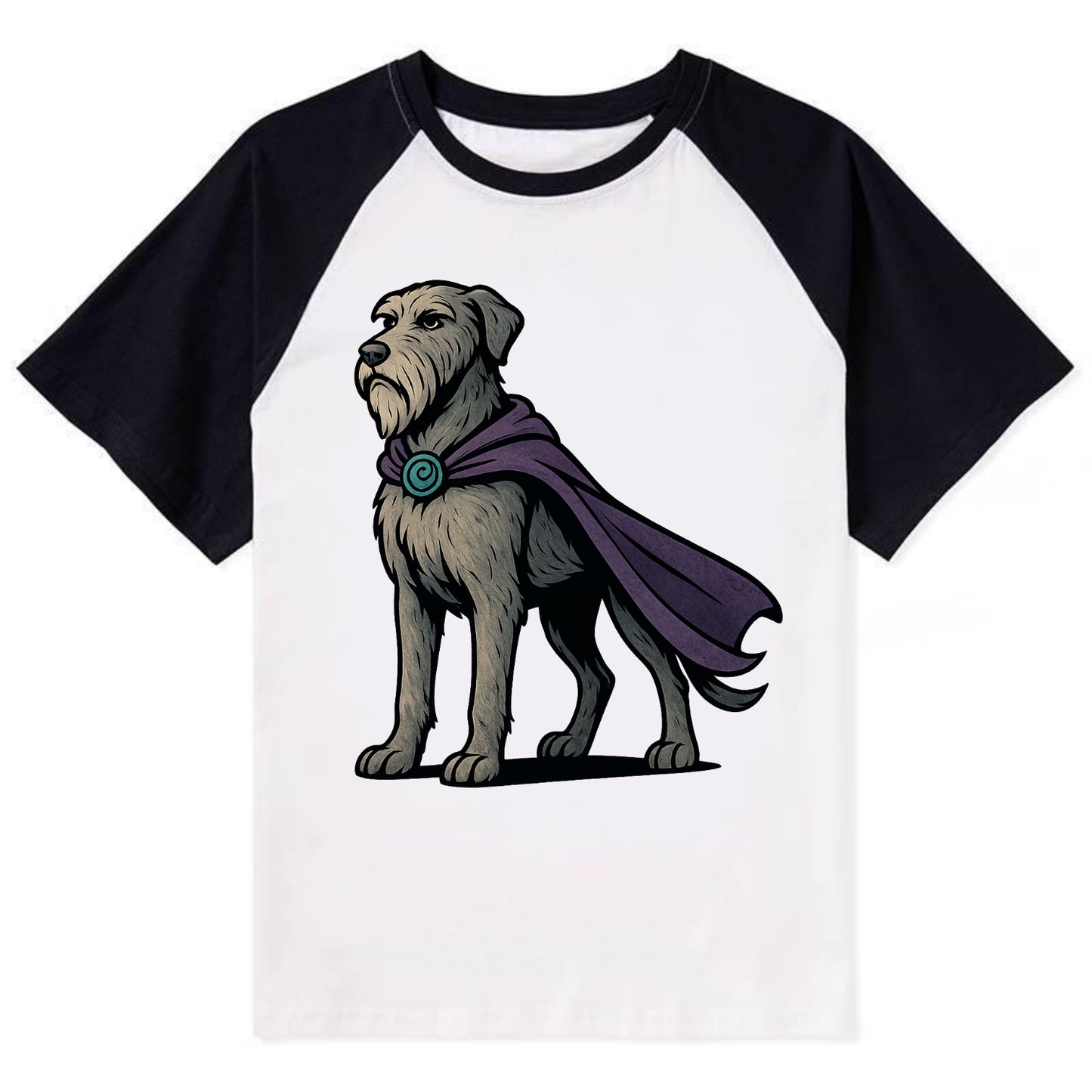 Irish Wolfhound Mystic Hero  - Contrast Contrast Raglan T-shirt - Black
