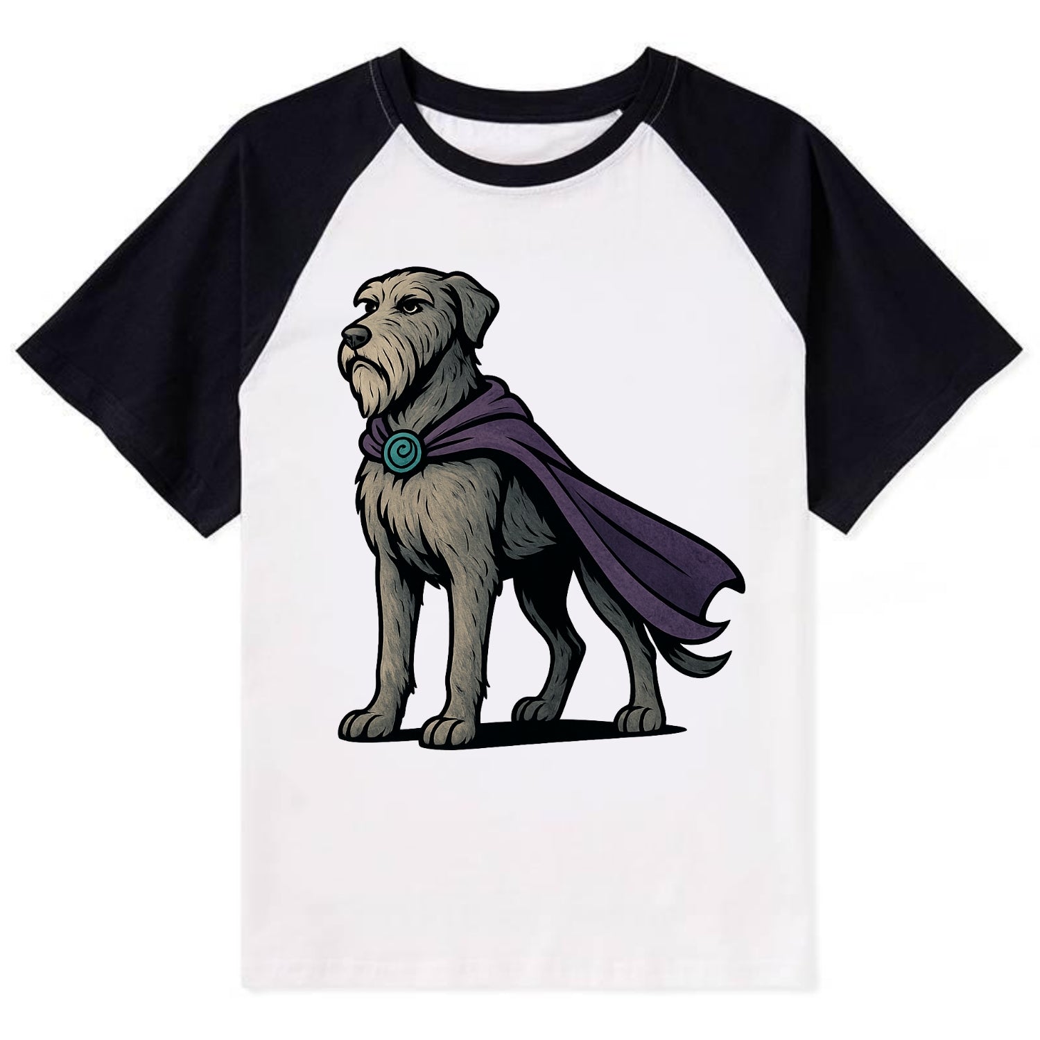 Irish Wolfhound Mystic Hero  - Contrast Contrast Raglan T-shirt - Black