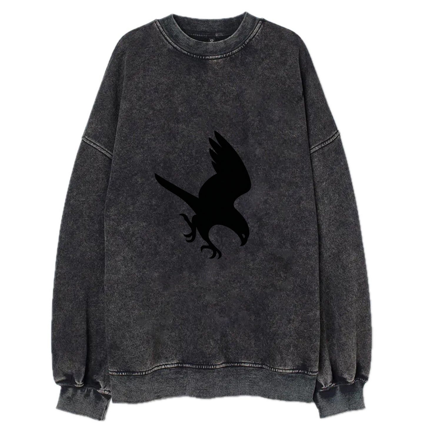 Hawk diving for prey - Vintage Sweatshirt - Black