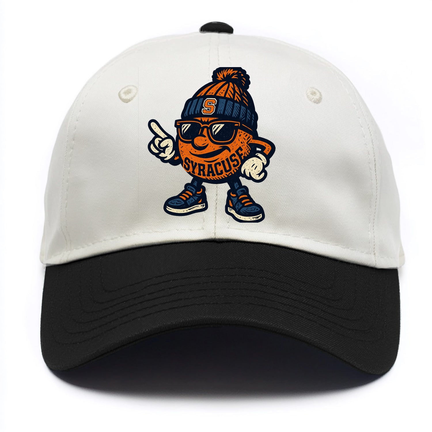 Syracuse Orange wearing Syracuse beanie with S patch - Two Tone Cap - Black