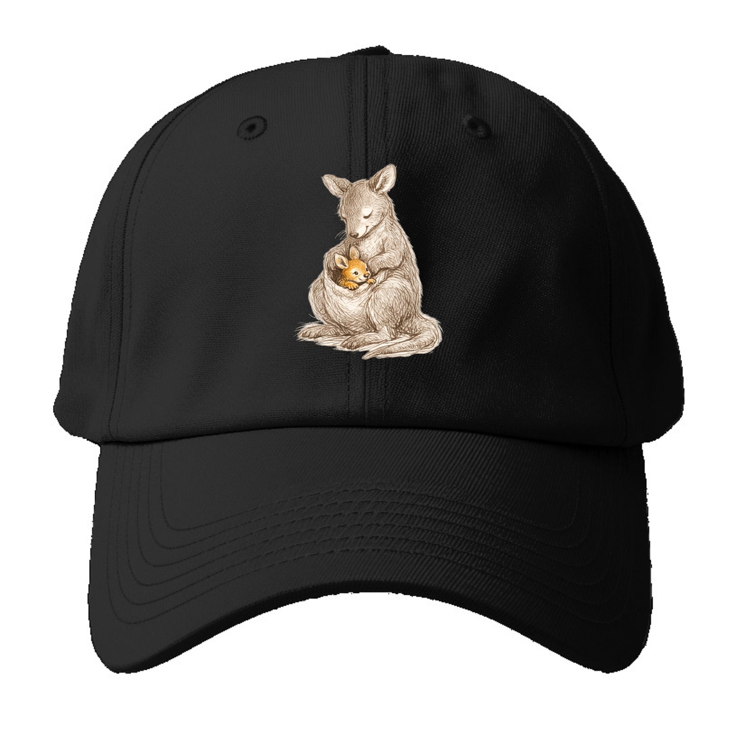 MOTHER'S POUCH | Kangaroo maternal embrace | Joey safe inside | - Baseball Cap For Big Heads - Black