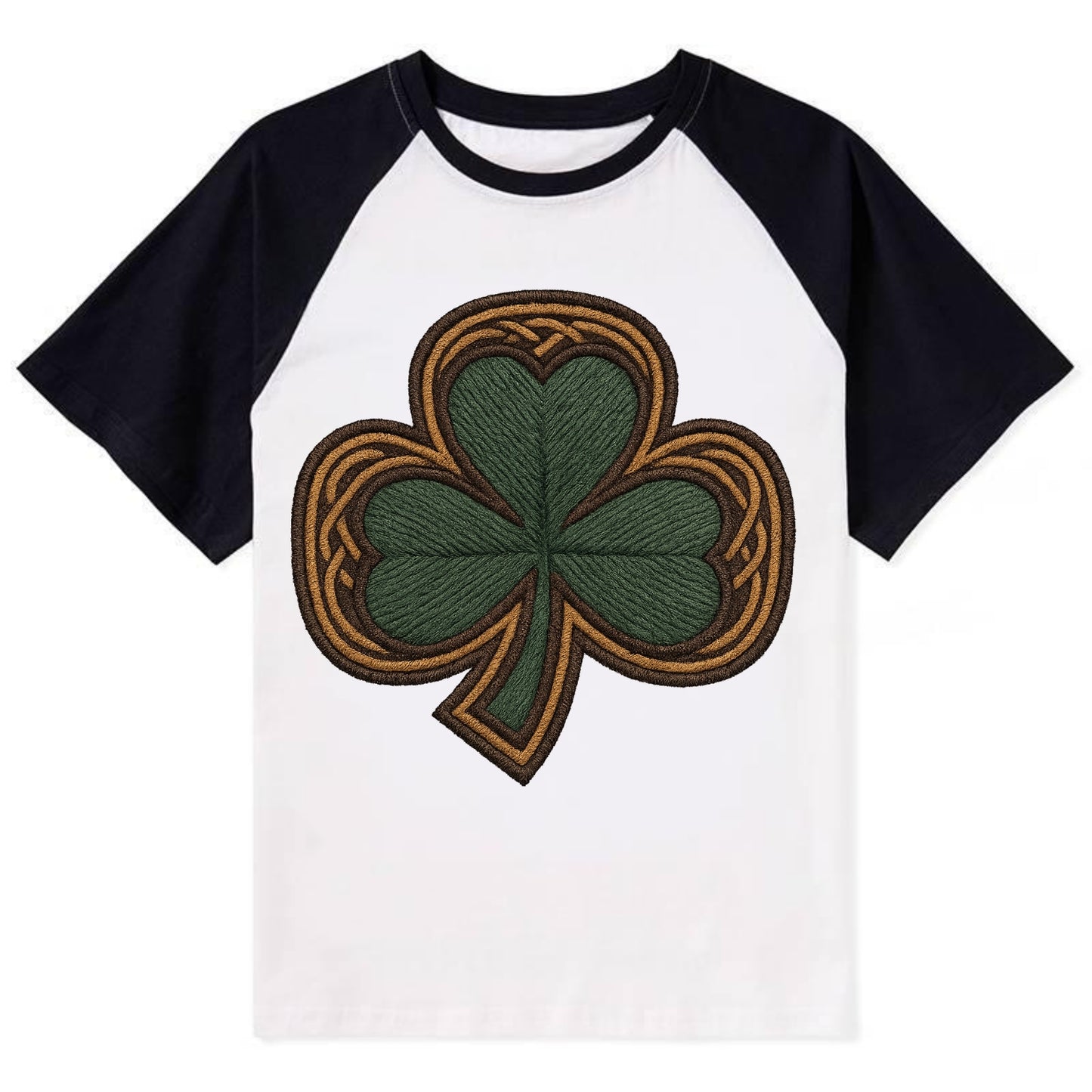 Shamrock  - Contrast Raglan T-shirt - Black
