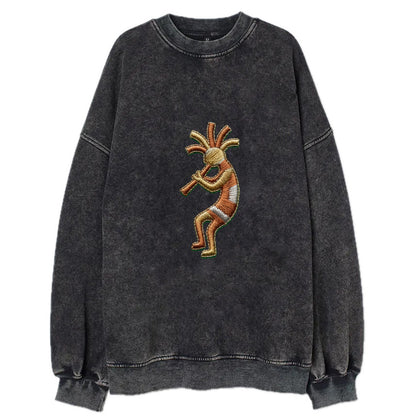 Kokopelli - Vintage Sweatshirt - Black