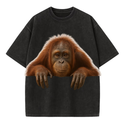 Orangutan  - Vintage T-shirt - Black