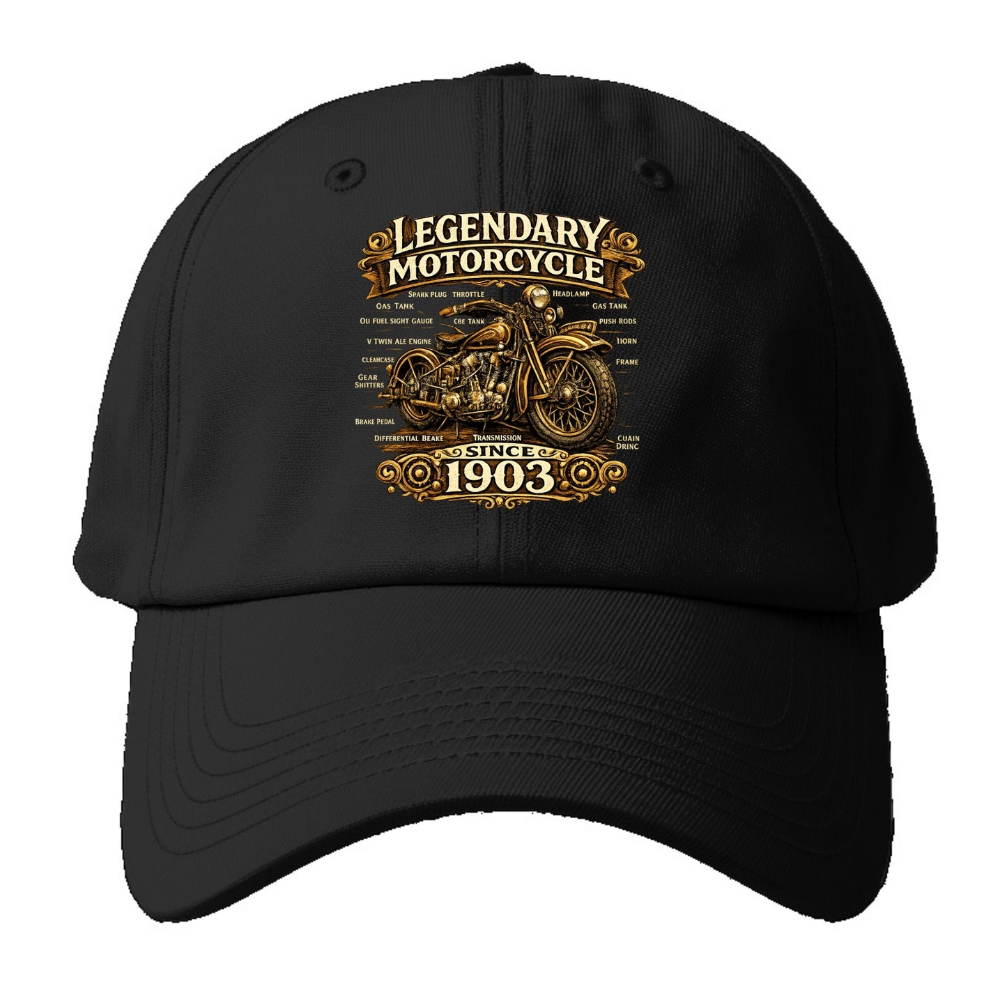 Legendary Motorcycle 1903 - Baseball Cap For Big Heads - Black