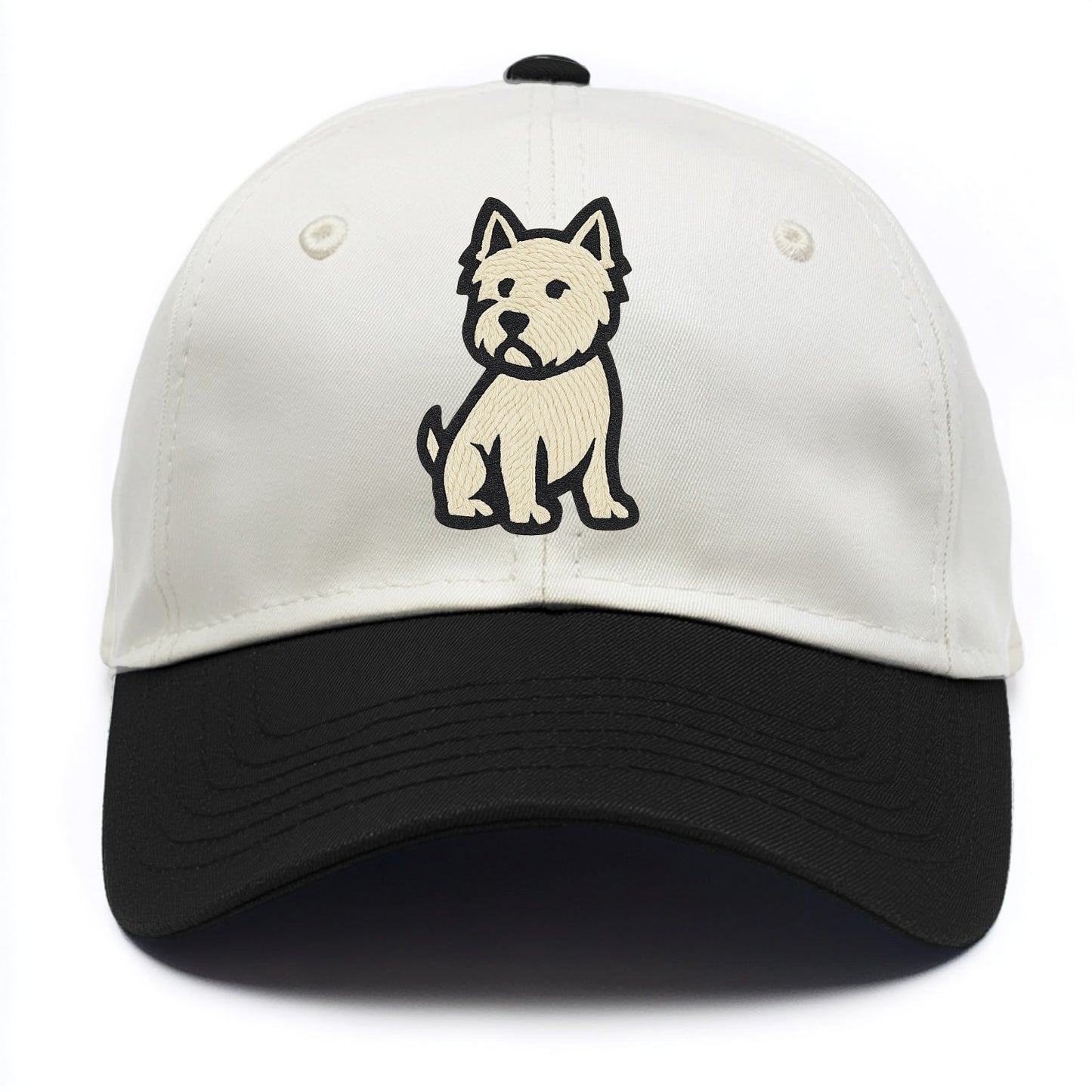 West Highland White Terrier - Alert stan Two Tone Cap - Black