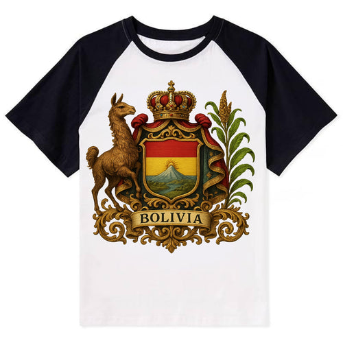 Bolivia Royal Logo  - Contrast Raglan T-shirt