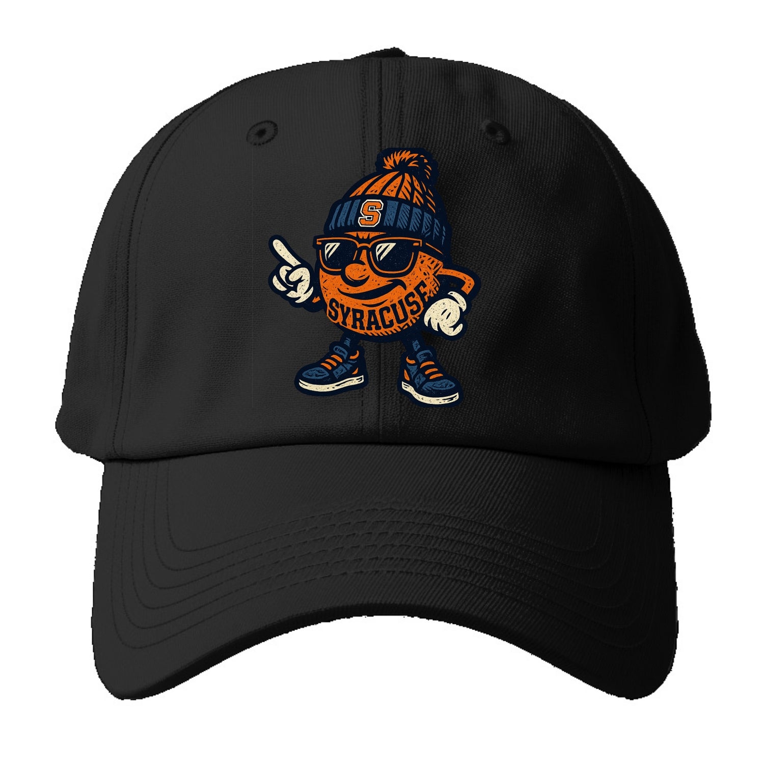 Syracuse Orange wearing Syracuse beanie with S patch - Baseball Cap - Black