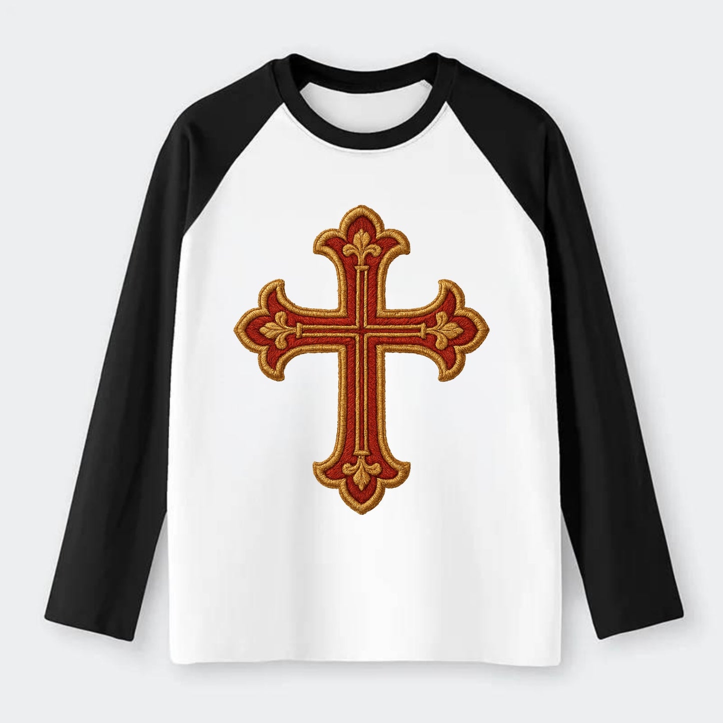 Armenian Cross - Raglan Long Sleeve T-Shirt - Black