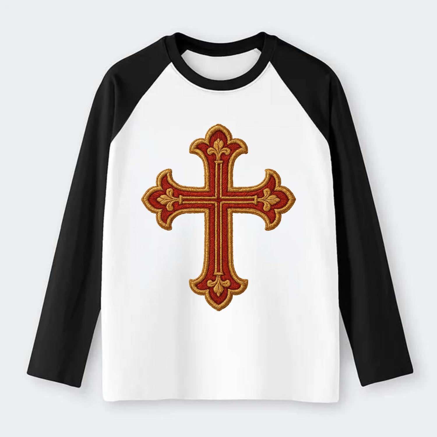 Armenian Cross - Raglan Long Sleeve T-Shirt - Black