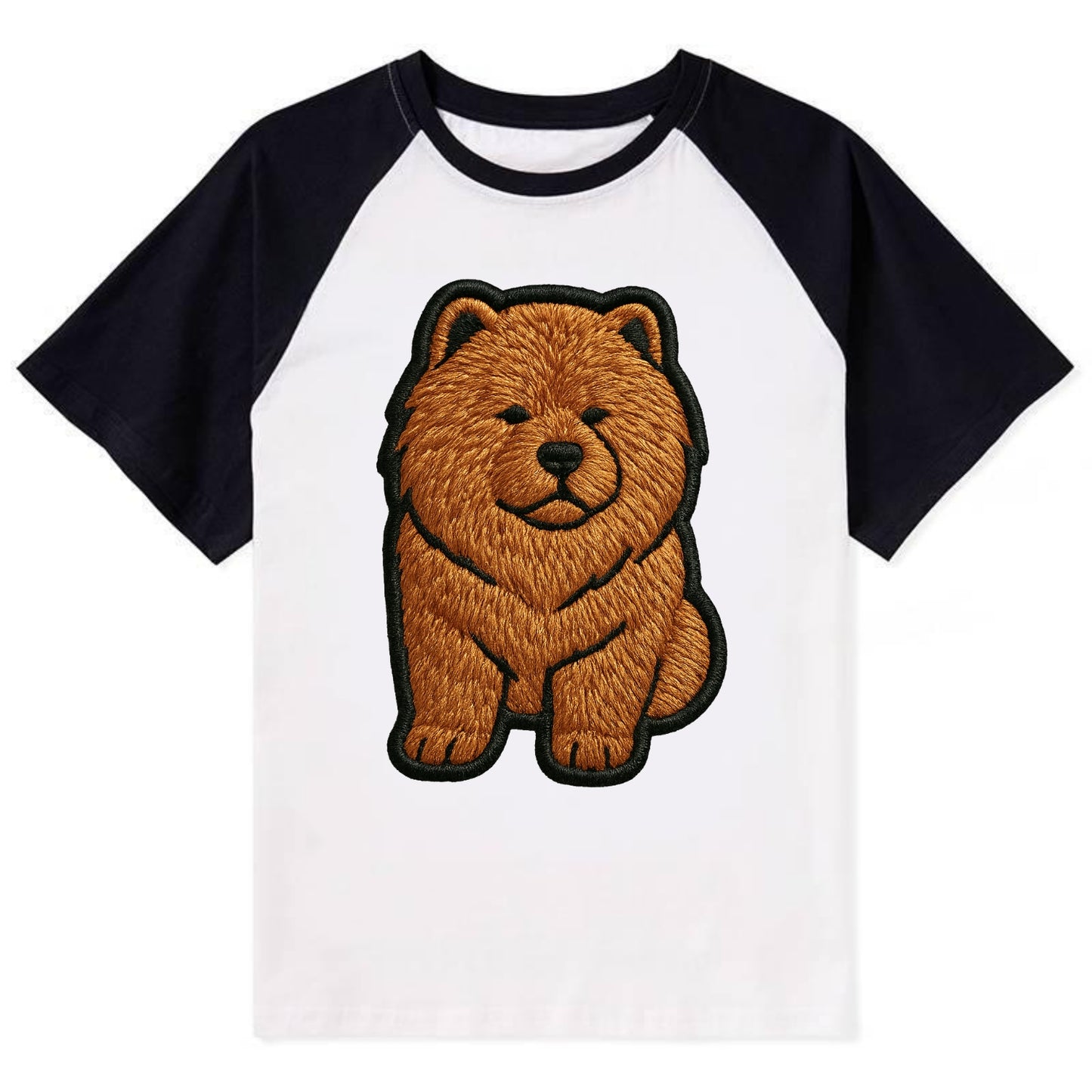 Chow Chow - Trendy lion-mane design with - Contrast Raglan T-shirt - Black