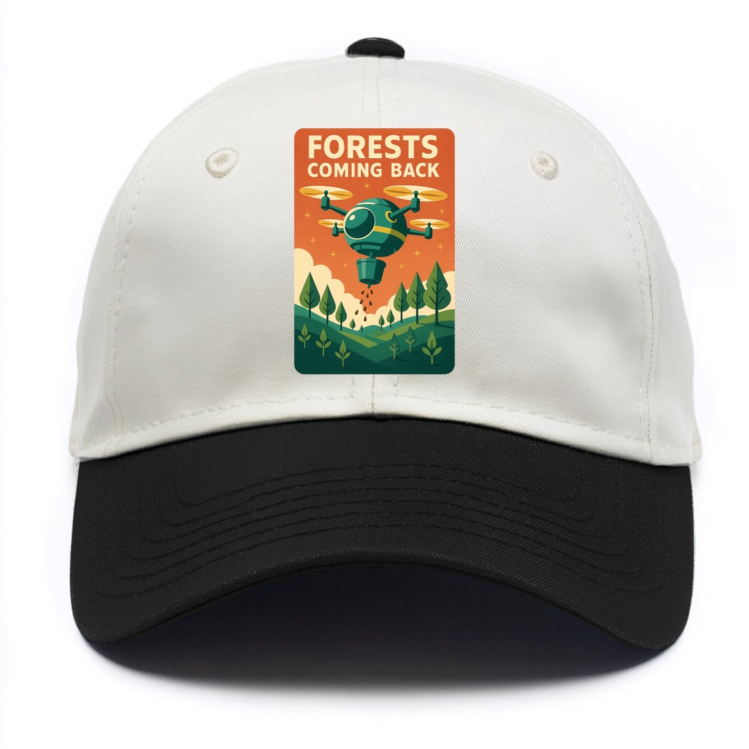 Reforestation drone planting millions of trees - "Forests Coming Back" - nature - Two Tone Cap - Black