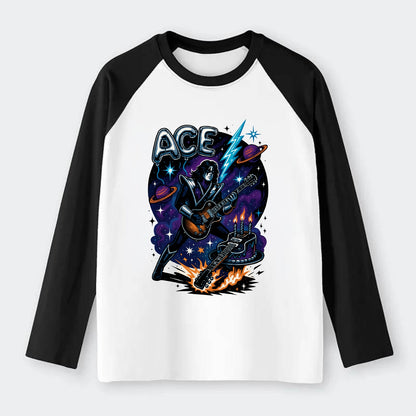 Ace Birthday Celebration - Raglan Long Sleeve T-Shirt - Black
