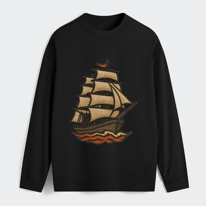 Sailing Ship  - Classic Long Sleeve Shirt - Black