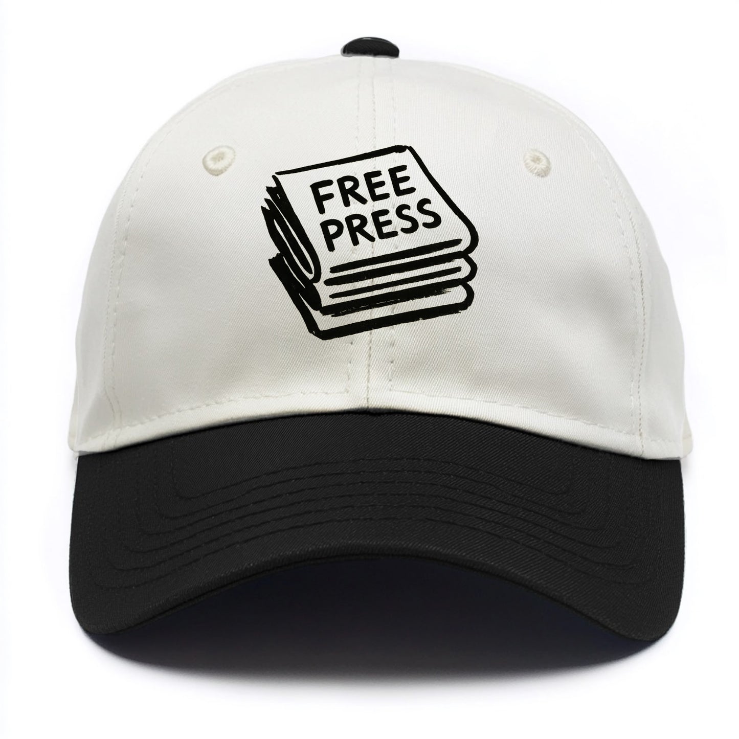 Stack of newspapers - free press bold ink brushstrokes - Two Tone Cap - Black