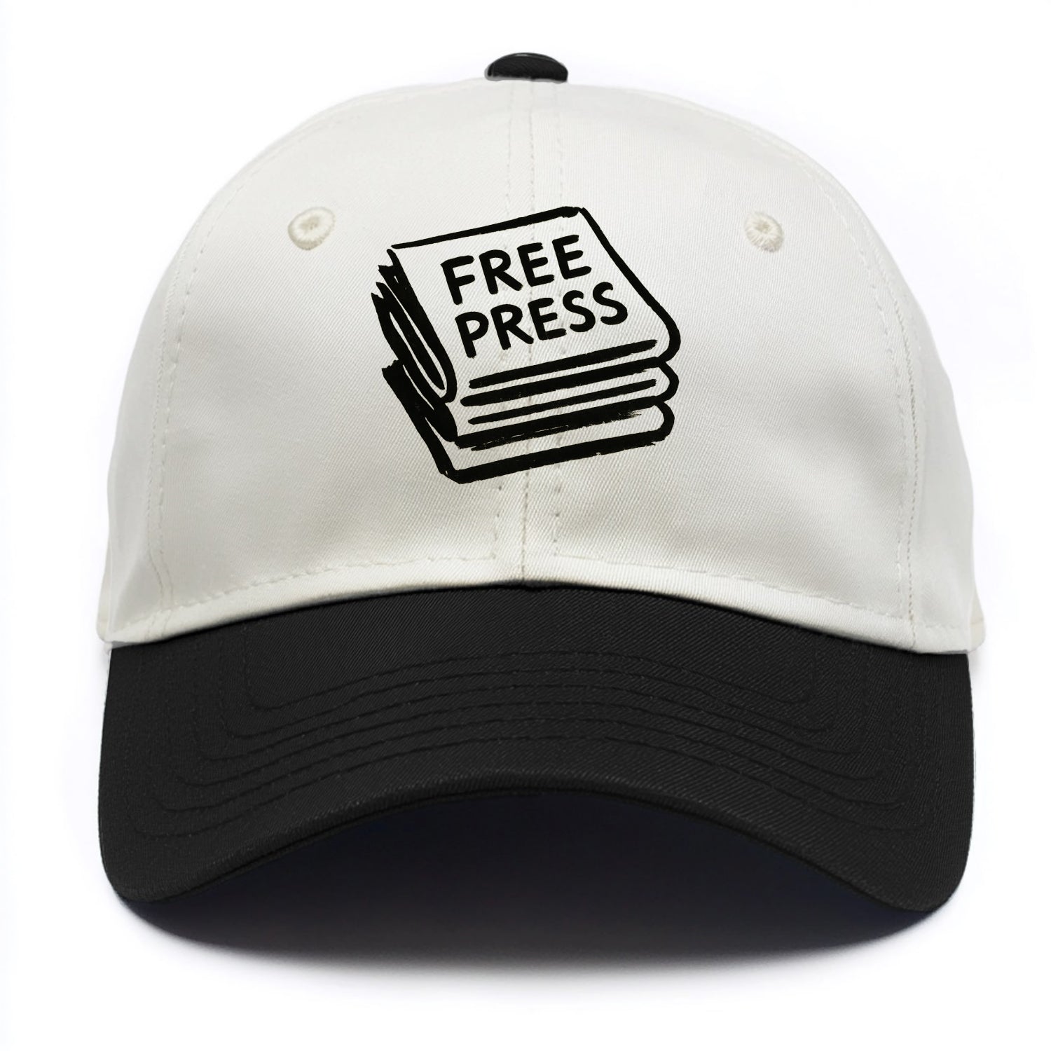 Stack of newspapers - free press bold ink brushstrokes - Two Tone Cap - Black