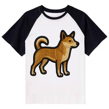 Norwegian Lundehund - Modern puffin hunt - Contrast Raglan T-shirt - Black