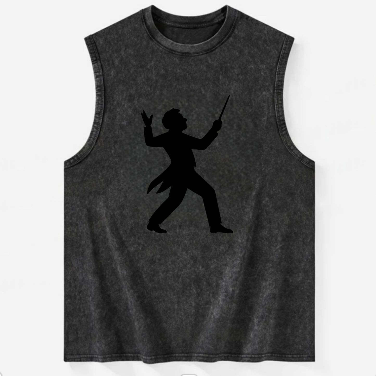 Conductor leading orchestra passionately - Vintage Washed Tank - Black