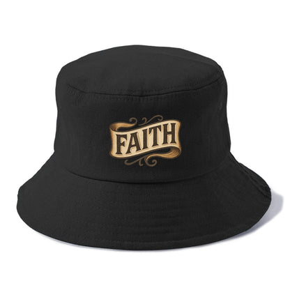 Bold typography design - "FAITH" - trust in the unseen, spiritual strength - Bucket Hat - Black