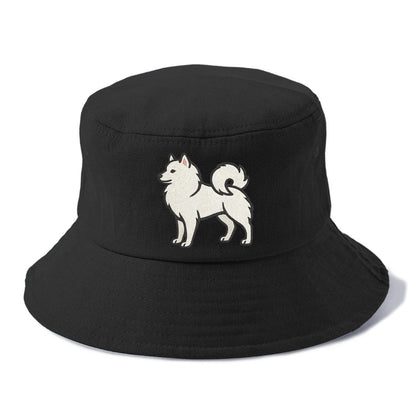 American Eskimo Dog - White spitz embroidered standing design - Bucket Hat - Black
