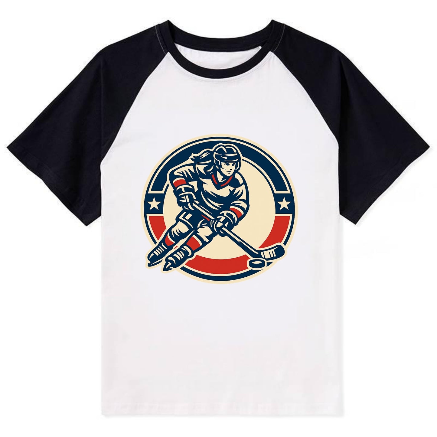 Fearless Ice Warrior - Contrast Raglan T-shirt - Black