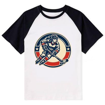 Fearless Ice Warrior - Contrast Raglan T-shirt - Black