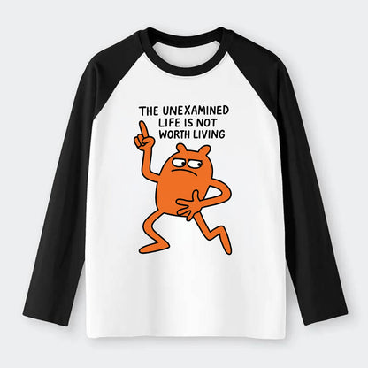 SIDE EYE PROFESSIONAL | Eyes looking sideways - Raglan Long Sleeve T-Shirt - Black