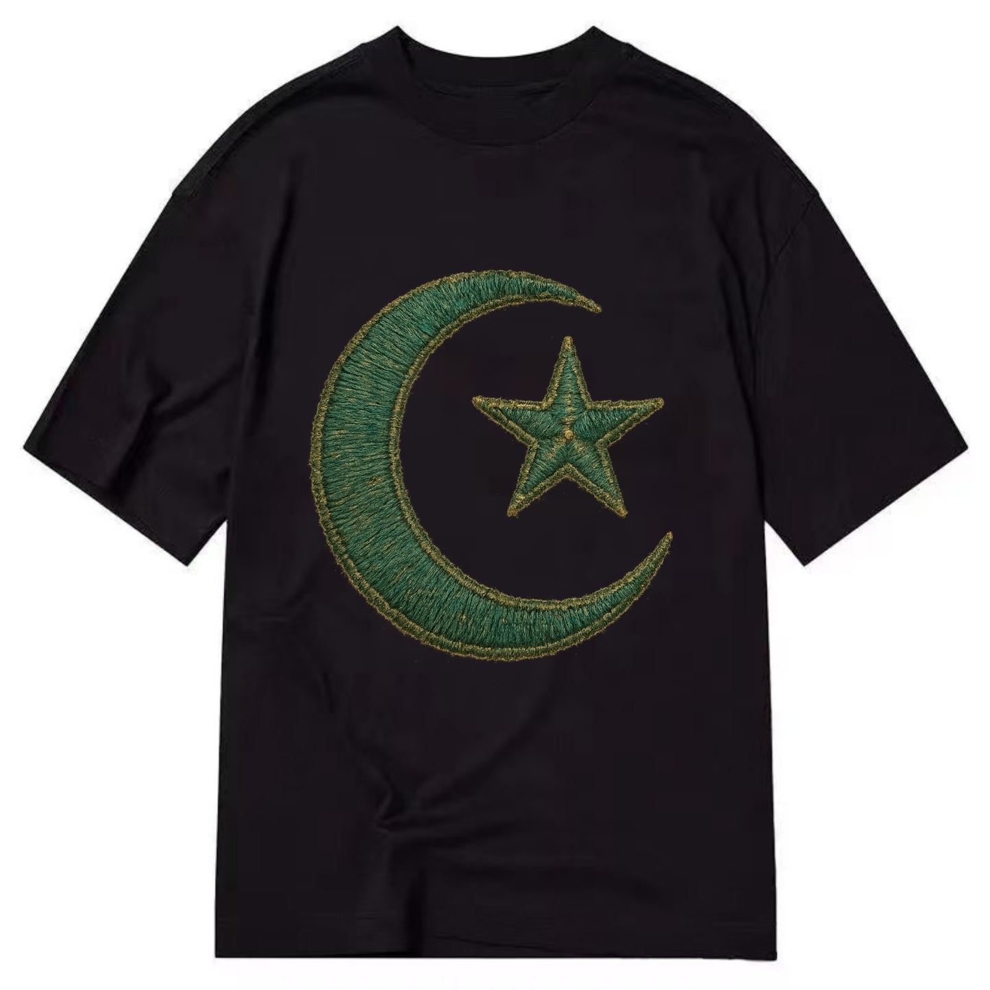 Crescent Moon and Star - Classic T-shirt - Black