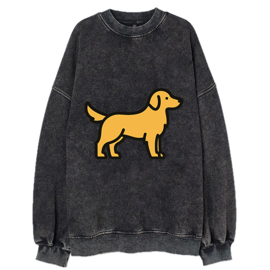 Golden Retriever - Golden colored flat side profile - Vintage Sweatshirt - Black