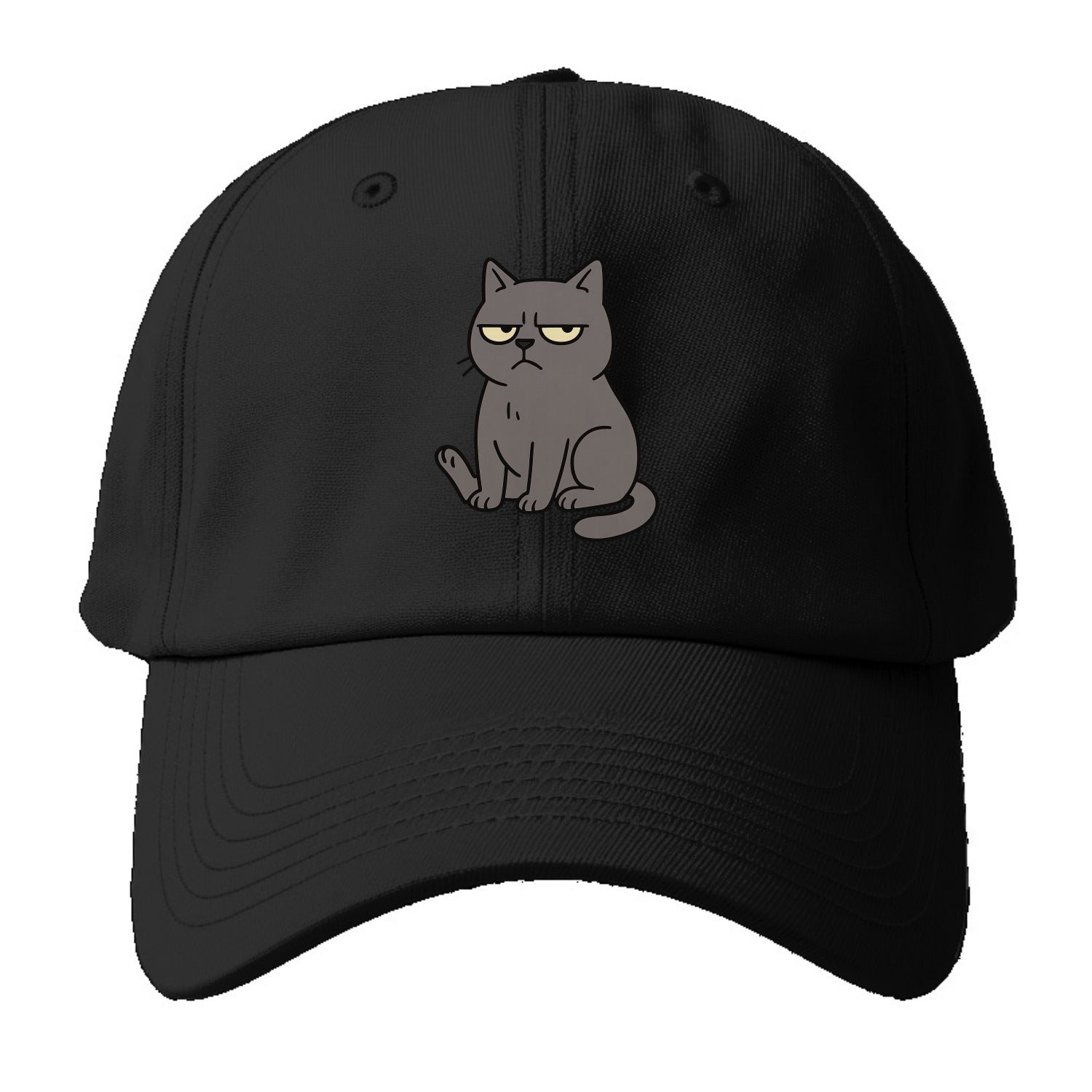 The Cat Judging Silently - Baseball Cap For Big Heads - Black