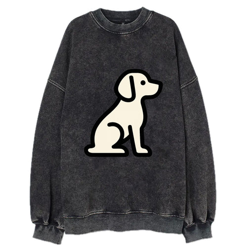 Beagle - Modern minimal sitting pose wit - Vintage Sweatshirt