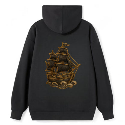 Pirate Ship  - Classic Pullover Hoodie - Black